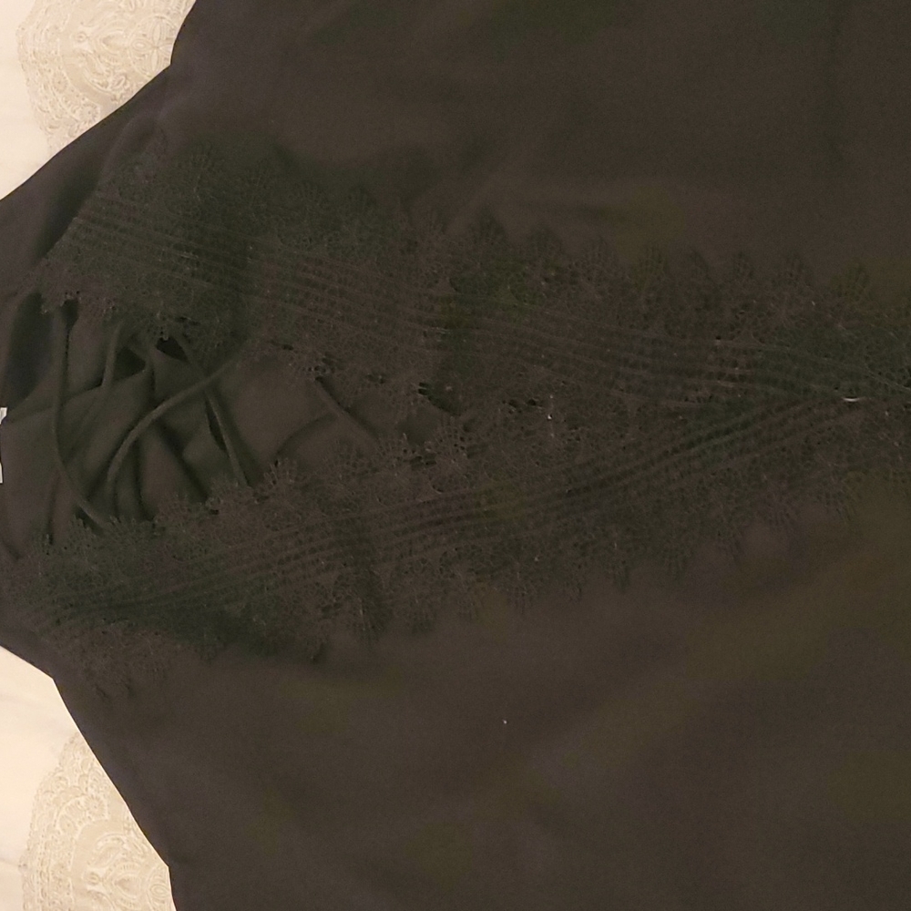 Black lace front tank